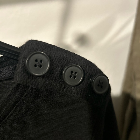 Chico's Black Button-Shoulder Top - Picture 2 of 4